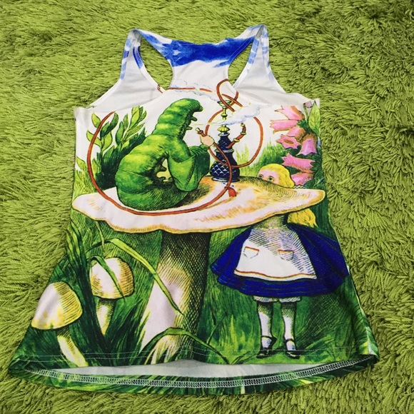 Alice in Wonderland & Little Mermaid Parody Graphic Print Tank Top x 2 Size S - Picture 4 of 10